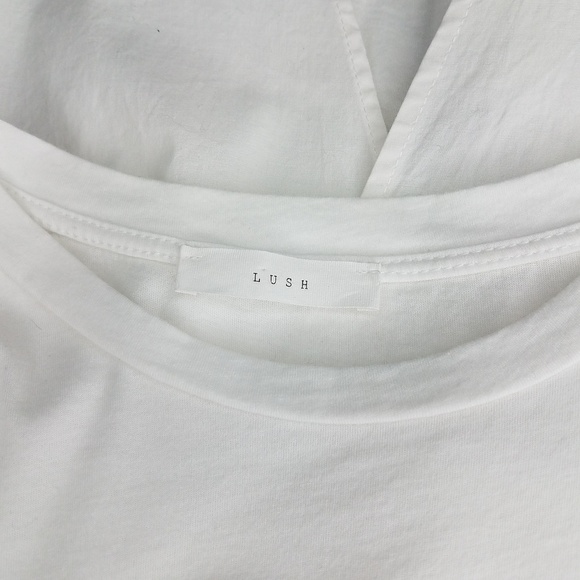 Lush cotton white open back top preppy or boho - Picture 7 of 8